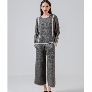 Bộ vải lanh dệt kim thời trang thông thường gồm hai mảnh 68008#