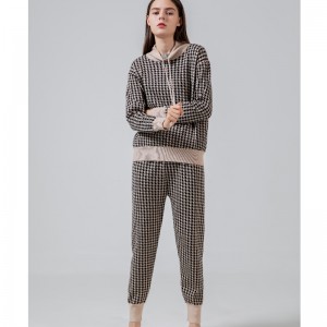 Xu hướng giải trí thời trang tất cả phù hợp với bộ đồ hai mảnh dệt kim loại Qianbird 68015#