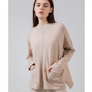 Xu hướng thời trang lỏng lẻo Casual Joker Row Row Nút đan Top 68030#