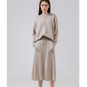 Áo len dệt kim hai mảnh giản dị 69027#